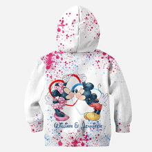 Load image into Gallery viewer, Personalized All Over Print Hoodie Custom Name Gift for Couples