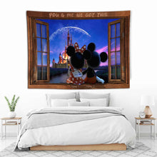 Load image into Gallery viewer, Personalized Couple Mouse Wall Tapestry Custom Names Gift for Anniversary