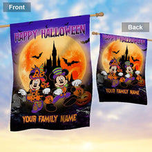 Load image into Gallery viewer, Personalized Halloween Mouse House Flag Custom Family Name Taffeta Decoration