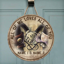 Load image into Gallery viewer, Personalized Round Wood Sign for Couples - Custom Love Decor