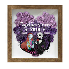Load image into Gallery viewer, Personalized Flower Shadow Box Custom Date Gift for Couples