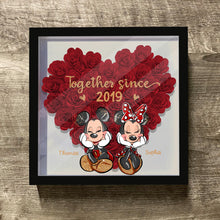 Load image into Gallery viewer, Personalized Heart-Shaped Flower Shadow Box for Couples | Anniversary Gift