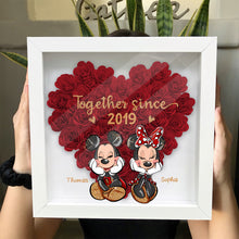 Load image into Gallery viewer, Personalized Heart-Shaped Flower Shadow Box for Couples | Anniversary Gift