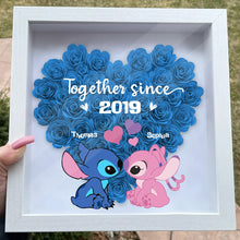 Load image into Gallery viewer, Personalized Ohana Flower Shadow Box Custom Name Gift for Anniversary