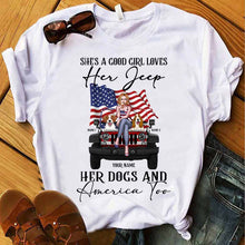 Load image into Gallery viewer, Personalized Independence Day T-Shirt & Hoodie with Names for Jeep Lovers