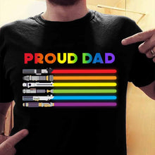 Load image into Gallery viewer, Personalized Proud Dad LGBT Support T-shirt & Hoodie Gift