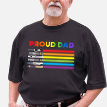 Load image into Gallery viewer, Personalized Proud Dad LGBT Support T-shirt & Hoodie Gift