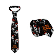 Load image into Gallery viewer, Personalized Halloween Themed Necktie with Custom Names Gift for Dad