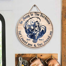 Load image into Gallery viewer, Personalized Round Wood Sign Unique Couple Gift for Halloween