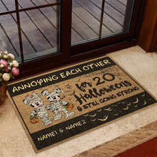 Load image into Gallery viewer, Personalized Halloween Doormat Custom Couple Names Gift