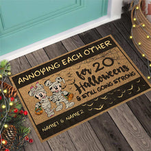 Load image into Gallery viewer, Personalized Halloween Doormat Custom Couple Names Gift