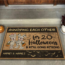 Load image into Gallery viewer, Personalized Halloween Doormat Custom Couple Names Gift