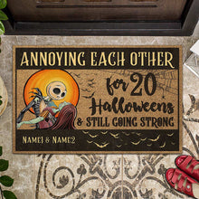 Load image into Gallery viewer, Personalized Halloween Doormat Custom Name Gift for Couples