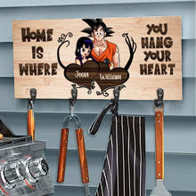 Load image into Gallery viewer, Personalized Home Is Where You Hang Key Rack with Hooks