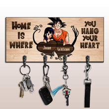 Load image into Gallery viewer, Personalized Home Is Where You Hang Key Rack with Hooks