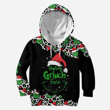 Load image into Gallery viewer, Personalized Grinch Face Hoodie and Leggings Set for Christmas