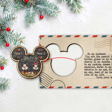 Load image into Gallery viewer, Personalized Christmas Wooden Pop Out Ornament for Couples