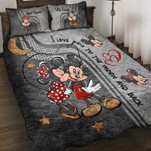 Load image into Gallery viewer, Personalized Mickey Mouse Quilt Set Custom Names Gifts for Couples