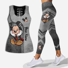 Load image into Gallery viewer, Personalized Mickey Mouse Hollow Tank Top & Leggings Set - Custom Name Gift for Birthday