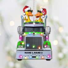 Load image into Gallery viewer, Personalized Christmas Ornament with Custom Names & Truck Design
