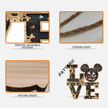 Load image into Gallery viewer, Personalized Couple Mouse Wood Sign Custom Name Unique Gift