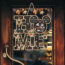 Load image into Gallery viewer, Personalized Couple Home Sign with Mickey Mouse Design