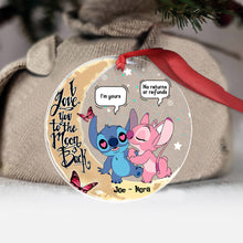 Load image into Gallery viewer, Personalized Transparent Ornament I Love You To The Moon Gift for Couple