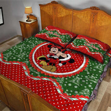 Load image into Gallery viewer, Personalized Christmas Quilt Set with Mouse Ears Design for Couples