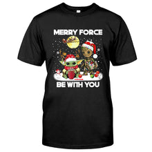 Load image into Gallery viewer, Personalized Merry Force Be With You Christmas T-shirt & Hoodie Gift