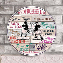 Load image into Gallery viewer, Personalized Round Wood Sign for Couples - Custom Name Gift
