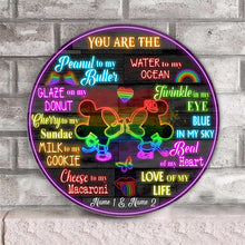 Load image into Gallery viewer, Personalized Round Wood Sign Love of My Life Gift for Couple