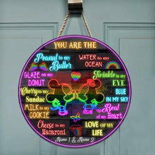 Load image into Gallery viewer, Personalized Round Wood Sign Love of My Life Gift for Couple