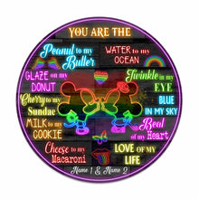 Load image into Gallery viewer, Personalized Round Wood Sign Love of My Life Gift for Couple