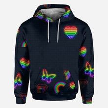 Load image into Gallery viewer, Personalized LGBT Support All Over T-shirt & Hoodie for Couples