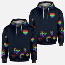 Load image into Gallery viewer, Personalized LGBT Support All Over T-shirt & Hoodie for Couples