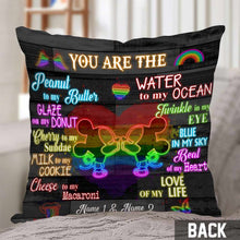 Load image into Gallery viewer, Personalized LGBT Couple Throw Pillow with 3D Print for Home Decor