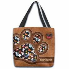 Load image into Gallery viewer, Personalized Paw Print Tote Bag Custom Name Gift for Kids