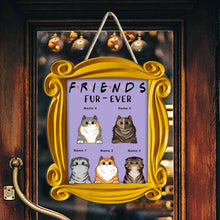 Load image into Gallery viewer, Personalized Cat Wood Sign Custom Name Family Gift