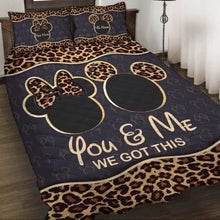 Load image into Gallery viewer, Personalized Leopard Print Quilt Set Custom Names Gift for Couples