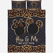 Load image into Gallery viewer, Personalized Leopard Print Quilt Set Custom Names Gift for Couples
