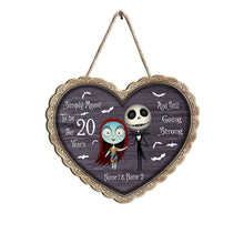Load image into Gallery viewer, Personalized Heart Wood Sign Custom Names 20 Years Gift for Couples