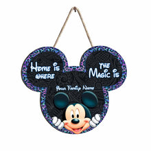 Load image into Gallery viewer, Personalized Mickey Mouse Wood Sign Custom Family Name Gift