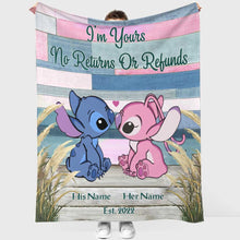 Load image into Gallery viewer, Personalized Ohana Blanket Custom Name Gift for Couples