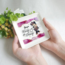 Load image into Gallery viewer, Personalized Ceramic Jewelry Dish Custom Name Engagement Gift