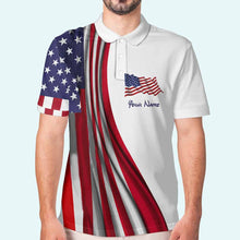 Load image into Gallery viewer, Personalized Independence Day Polo Shirt with Flags for Dad