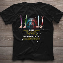 Load image into Gallery viewer, Personalized Best Dad in the Galaxy T-shirt & Hoodie Gift