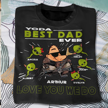 Load image into Gallery viewer, Personalized Yoda Best Dad Ever T-Shirt Hoodie Custom Names Gift