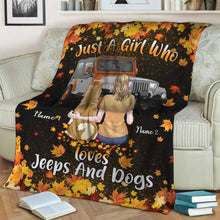 Load image into Gallery viewer, Personalized Cozy Car Blanket Custom Names for Jeep Lovers