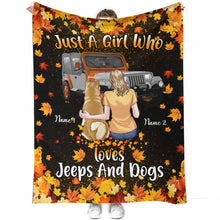 Load image into Gallery viewer, Personalized Cozy Car Blanket Custom Names for Jeep Lovers
