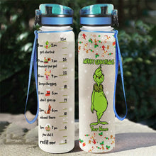 Load image into Gallery viewer, Personalized Water Tracker Bottle Merry Grinchmas Gift for Christmas